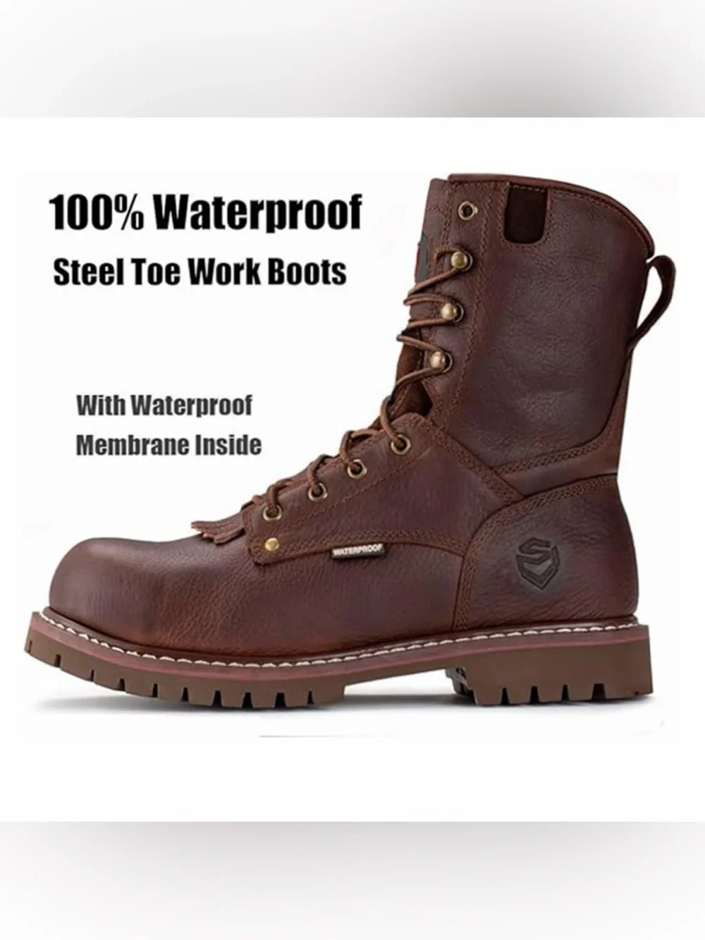 New Sureway Men's 8-inch Steel Toe Waterproof Logger Boots 1020‎